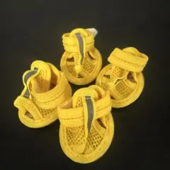 【黄色　2号】犬　サンダル　通気性抜群　肉球保護　犬の靴 ブーツ メッシュ