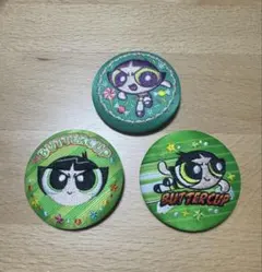 刺繍缶バッジ パワーパフガールズ バターカップ