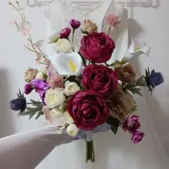 タイムsale　ブライダルブーケ　韓国風ブーケ　アーティシャルフラワーブーケ