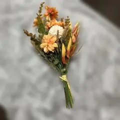 オレンジ系 造花 ウェディングブーケ