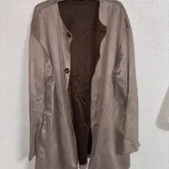 COMME CA ISM ブラウン オープンコート L