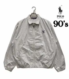 90s POLO RALPHLAUREN チェック　スイングトップ　ジャケット