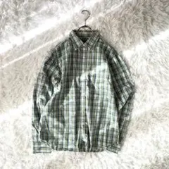 バナナ・リパブリック　テーラードスリムフィット　長袖シャツ　チェック柄　M 綿