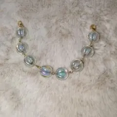 ハンドメイド ビーズ羽織紐 オーロラカラー　パンプキンビーズ
