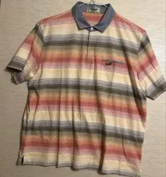 Crocodile ポロシャツ ボーダー 半袖 LLサイズ