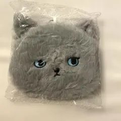 ケオラケオラ もこもこポーチ ネコ　グレー　1点　①