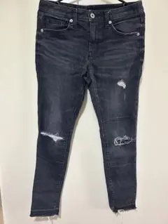 GUダメージ加工スキニージーンズ ブラック