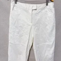 カジュアルパンツ　ホワイトパンツ サイズ10 L〜XL相当　ひざ丈　一点物　古着
