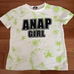 ANAP GIRL 半袖Tシャツ ホワイト×ネオングリーン　Sのサムネイル