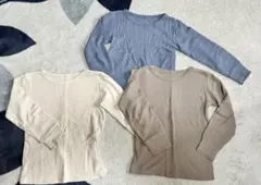 長袖リブ編み肌着3枚セット