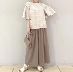 スタジオクリップ　フリー　レディース　ブラウス　トップス　チェック柄　リネン