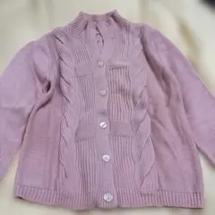 薄いピンク ケーブル編み ニットセーター Mサイズ