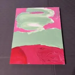 抽象画 キャンバスアート ピンク グリーン