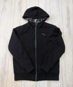 PUMA プーマ ジップアップパーカー ブラック カモフラ柄 迷彩 パーカー M