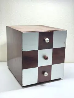 【ヴィンテージ】レトロポップ 木製3段チェスト 引き出し