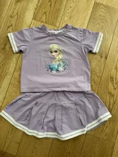 ディズニー アナ雪 上下 セット Tシャツ エルサ 紫