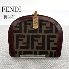 FENDI フェンディ ズッカ柄 ハーフムーン 三日月二つ折り財布 ヴィンテージ