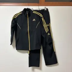 adidas ジャージ 上下セット ブラック ゴールド