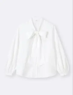 GU ボウタイブラウス ホワイト M