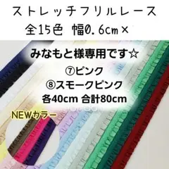 みなもと様専用　80cm　0.6cm幅ストレッチフリルレース