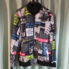 ウ*カ様 総柄 リバーシブル ナイロン ジャンパー