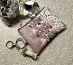インド刺繍リボン　ちいさなポーチ