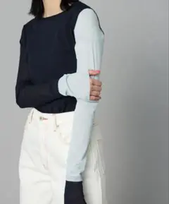 HeRIN.CYE Crew neck mesh inner tops ネイビー