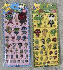 ケロロ軍曹　シール　韓国　ぷっくりシール　5サイズステッカー 2枚セット