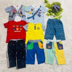 ミキハウス 夏服セット プッチー君　Tシャツ ハーフパンツ 8点セット 120のサムネイル