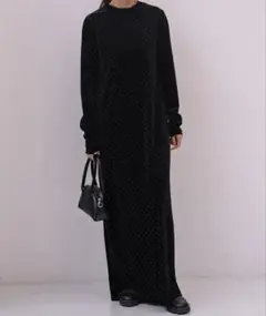 AKTE ベロアＩラインワンピース　トールサイズのサムネイル