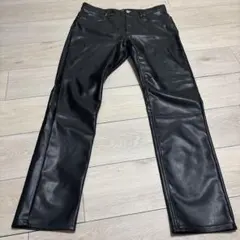 H&M ブラックレザーパンツ