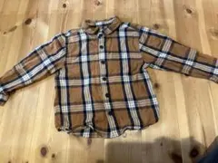 b ROOM キッズ チェック柄 長袖シャツ 110