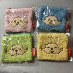 モンチッチ　monchhichi もこもこスクエアポーチ　くすみカラーバージョン