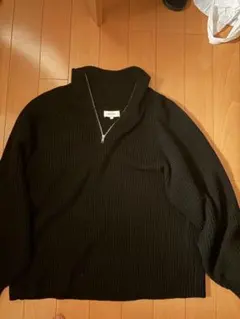 黒 L ハイネックセーター　ハーフジップ