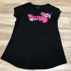 Puma 半袖 Tシャツ 黒 ピンクロゴ