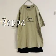 Kappa 半袖オーバーサイズコットンロゴ刺繍Tシャツ（L）ベージュ　カーキのサムネイル