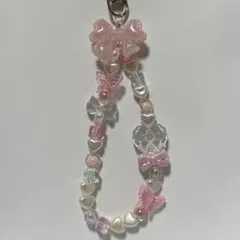 即日発送！ ベビーピンク　白　推し活　ストラップ　【即購入OK】　匿名配送