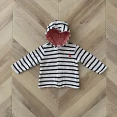 baby GAP ベビー ギャップ ボーダーくま耳長袖カーディガン 70cm