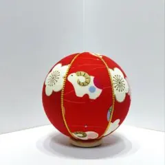 手鞠 和飾り 縁起物 干支 羊 赤 梅の花
