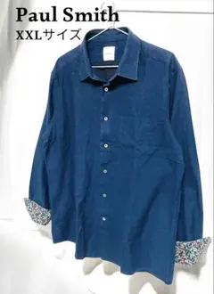 極美品☆ポールスミス　長袖シャツ 花柄　ネイビー　大きいサイズ