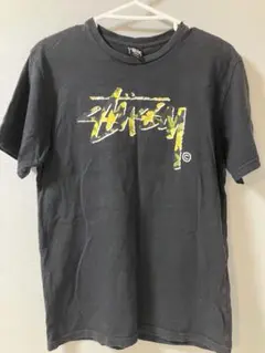 Stussy Tシャツ ブラック 花柄ロゴ