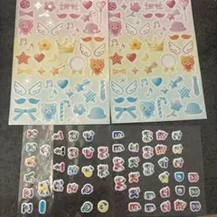 カラフルなクマとハートのシール 3シートセット