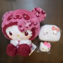 【３点セット・タグ付き】ハローキティ ぬいぐるみ・ポーチ・マスコット