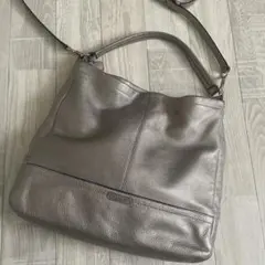COACH 2wayショルダーバッグ 本革 肩掛け 斜め掛け　シルバー