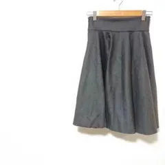 ブラックフレアスカート ひざ丈　S カジュアル 伸縮性　秋冬　エレガント