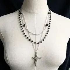 y2k グランジ 十字架 ネックレス 3way ロザリオ クロス opium