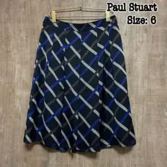Paul Stuart ポールスチュアート　プリーツスカート　6　XS 総柄