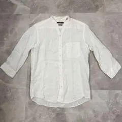 SHIPS シップス アルケミックリネン バンドカラーシャツ Sサイズ