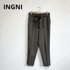 INGNI イング テーパードパンツ タック ベルト紐付き カーキ Mのサムネイル
