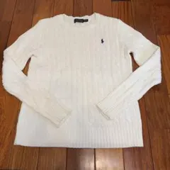 ポロ・ラルフ・ローレン ホワイト長袖セーター　レディース